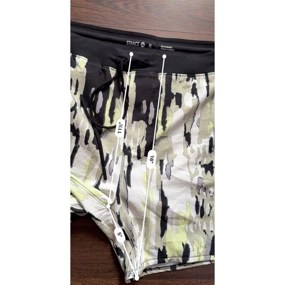 Stance Flux Performance Liner 2-in-1 Shorts Men Size XL 5" Abstract Green $85 - Picture 7 of 9